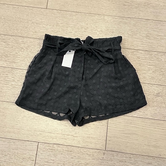 NWT ALLISON NY Black Paperbag Shorts Small - Picture 2 of 7